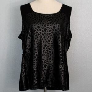 Alfani Faux Leather Laser Cut Tank Size 1X
